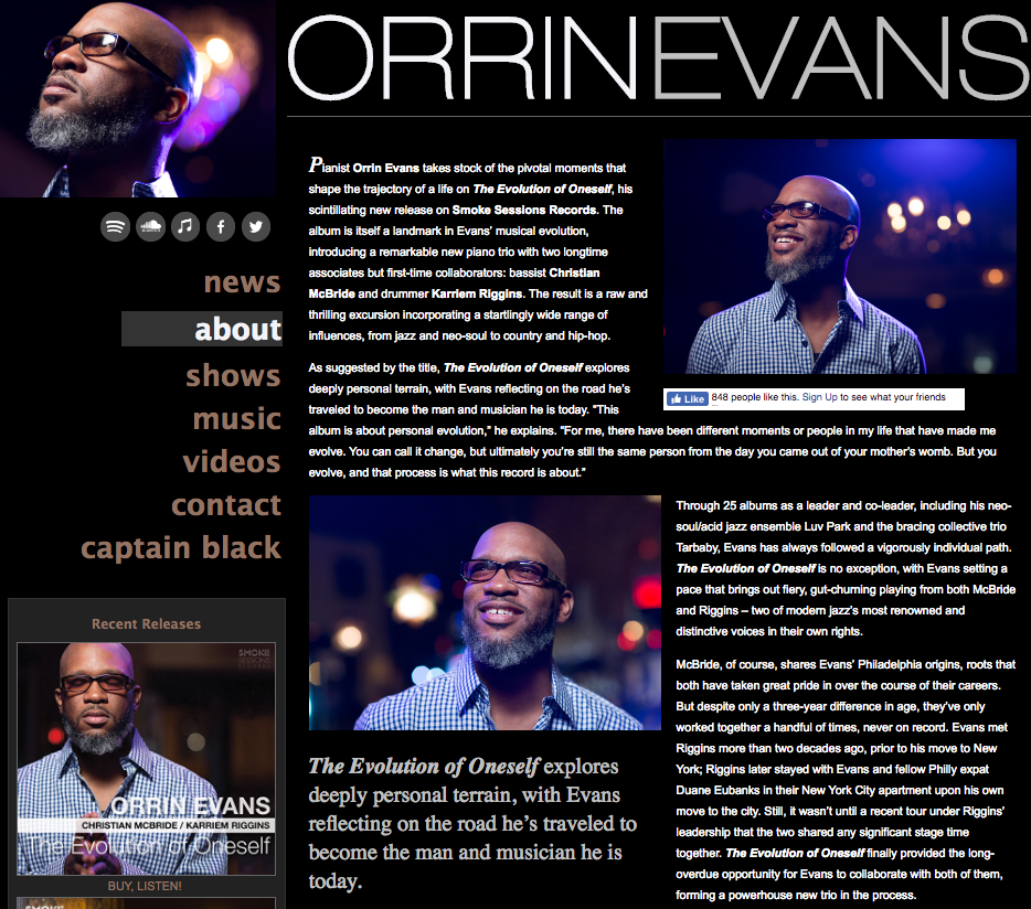 Orrin Evans website by Ben Azzara